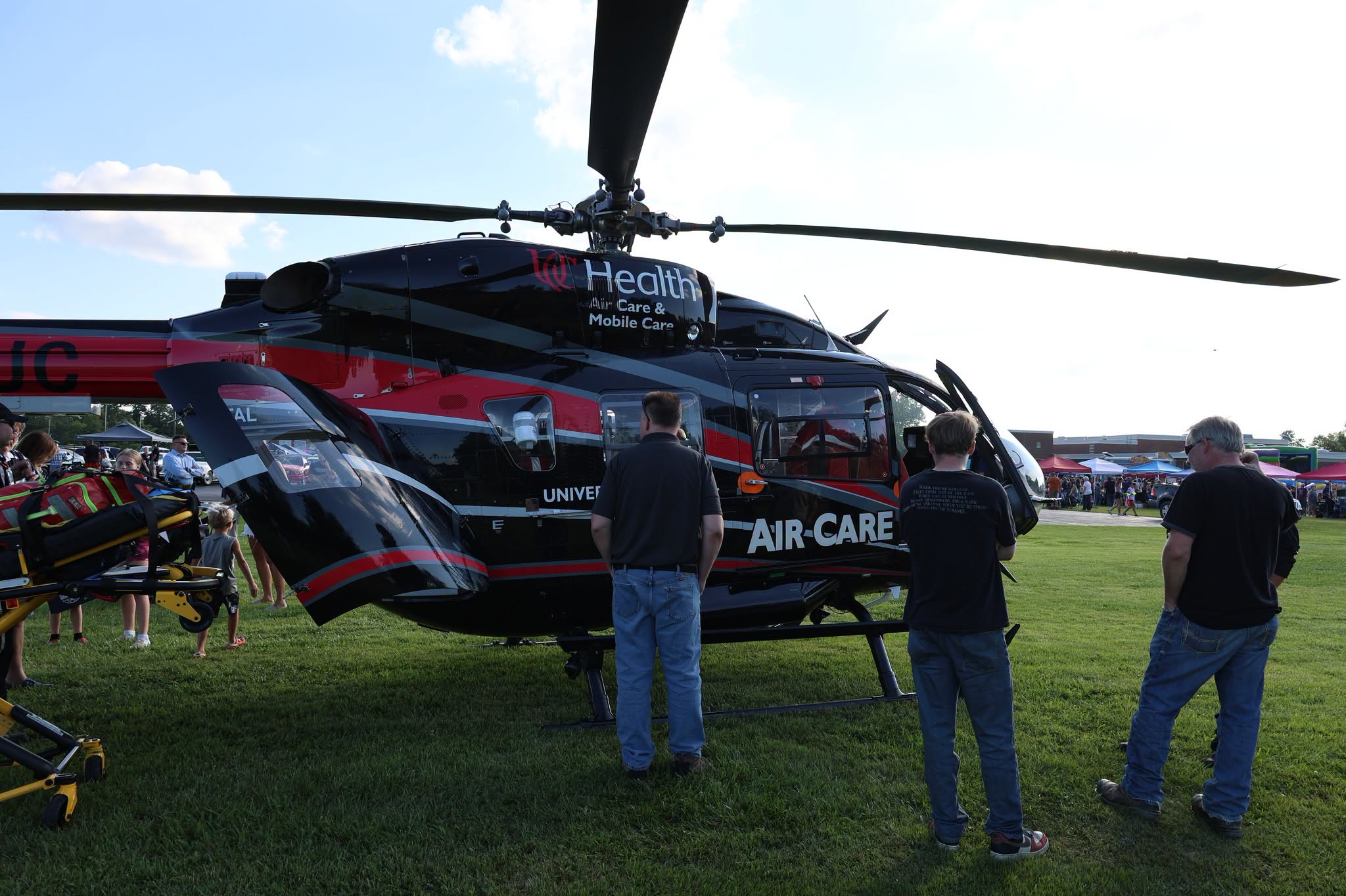 UC Health Air Care helicopter on display at National Night Out