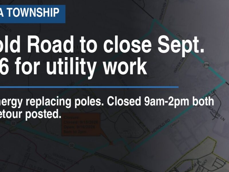Herold Road to close Sept. 15-16 for utility work