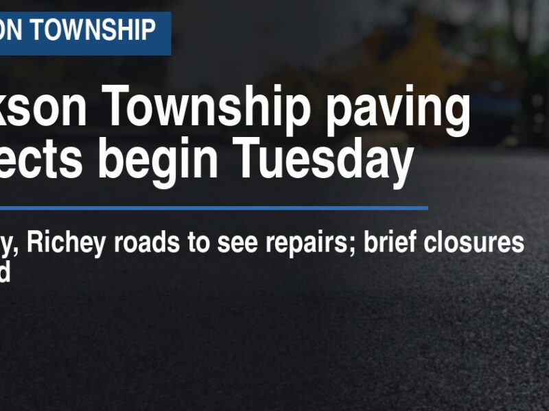 Jackson Township paving projects begin Tuesday