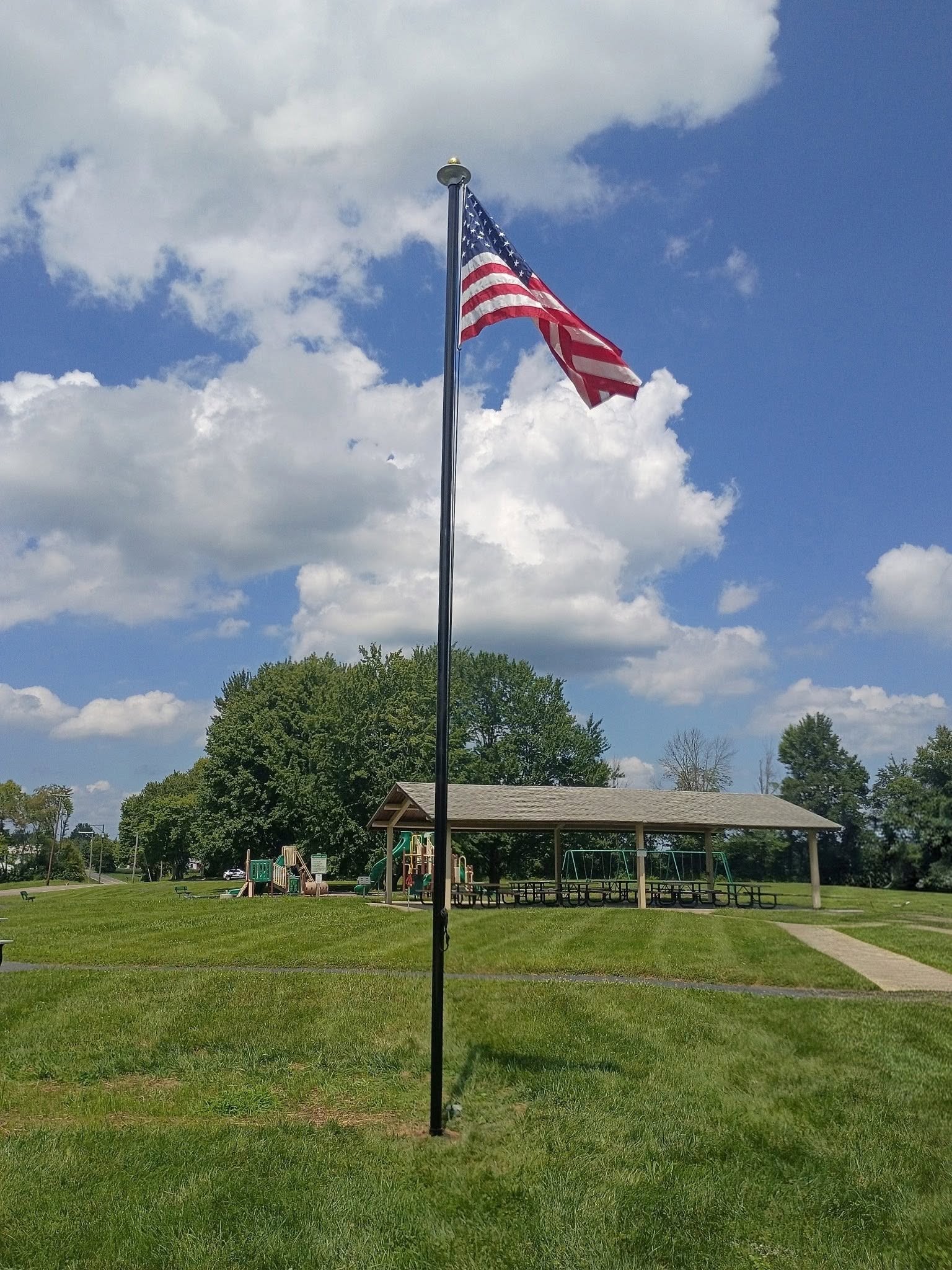 New flagpole flies over Marathon Park in Jackson Township