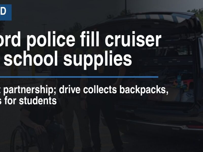 Milford police fill cruiser with school supplies
