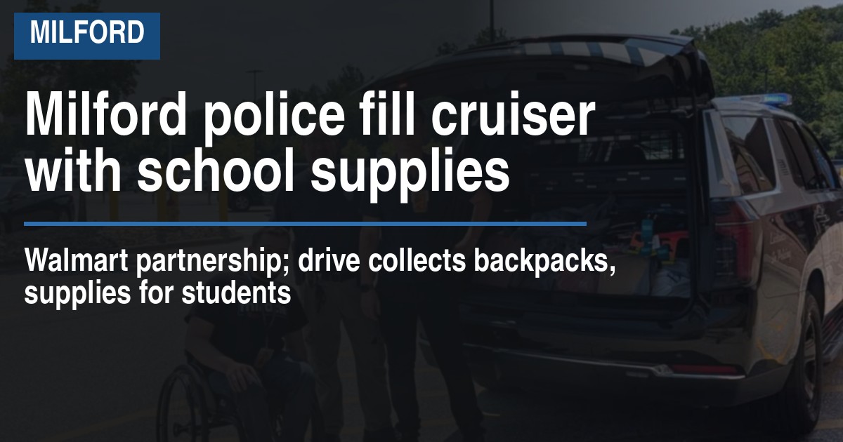 Milford police fill cruiser with school supplies