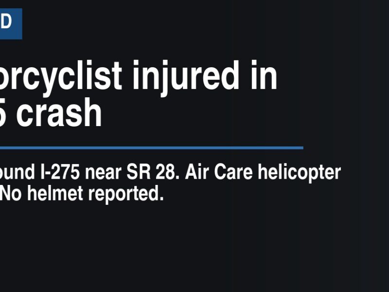 Motorcyclist injured in I-275 crash