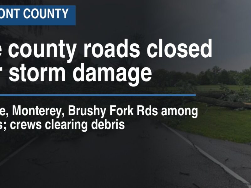 Nine county roads closed after storm damage