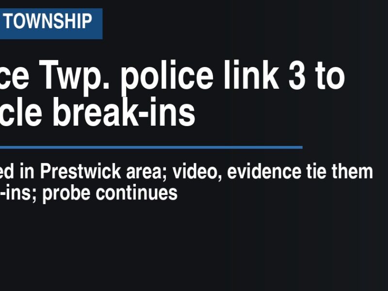 Pierce Twp. police link 3 to vehicle break-ins