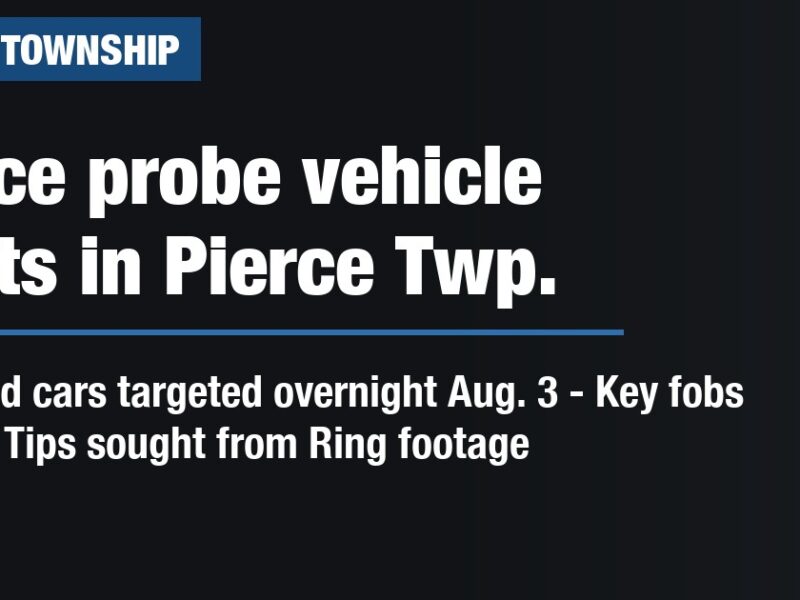 Police probe vehicle thefts in Pierce Twp.