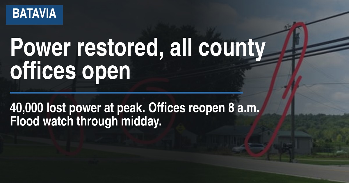 Power restored, all county offices open