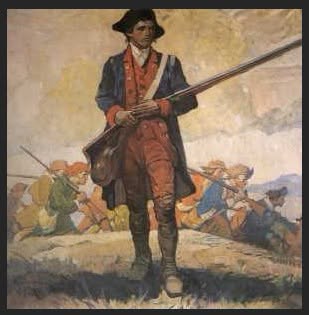 Illustration of a Revolutionary War-era Minuteman soldier