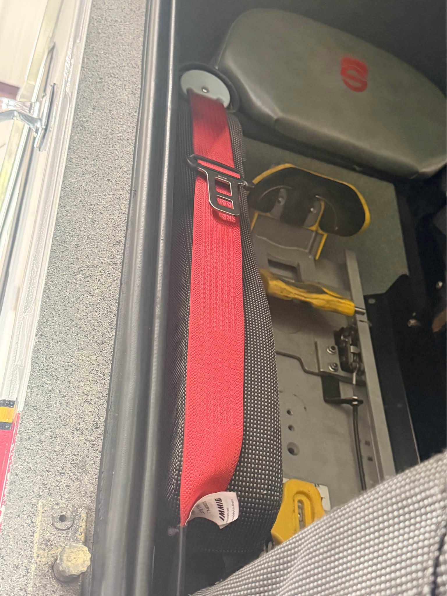New seatbelt installed in Stonelick fire engine cab
