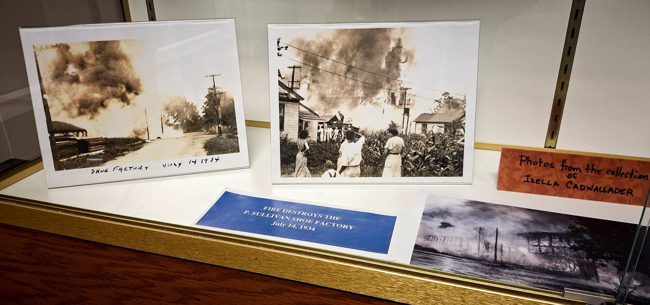 Fire consumes the P. Sullivan Shoe Co. factory on July 14, 1934