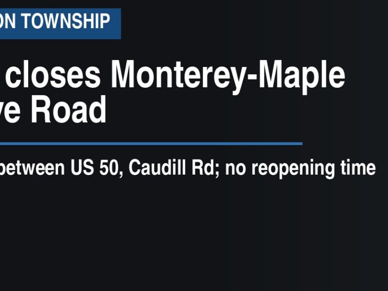 Tree closes Monterey-Maple Grove Road