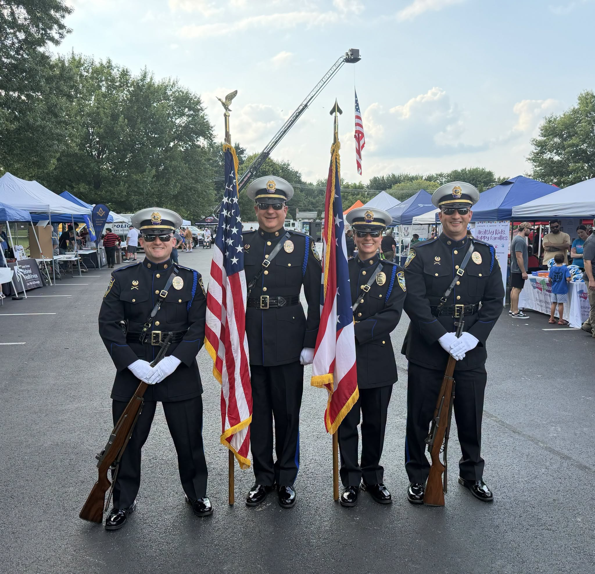Union Township Police honor guard at Police Night Out