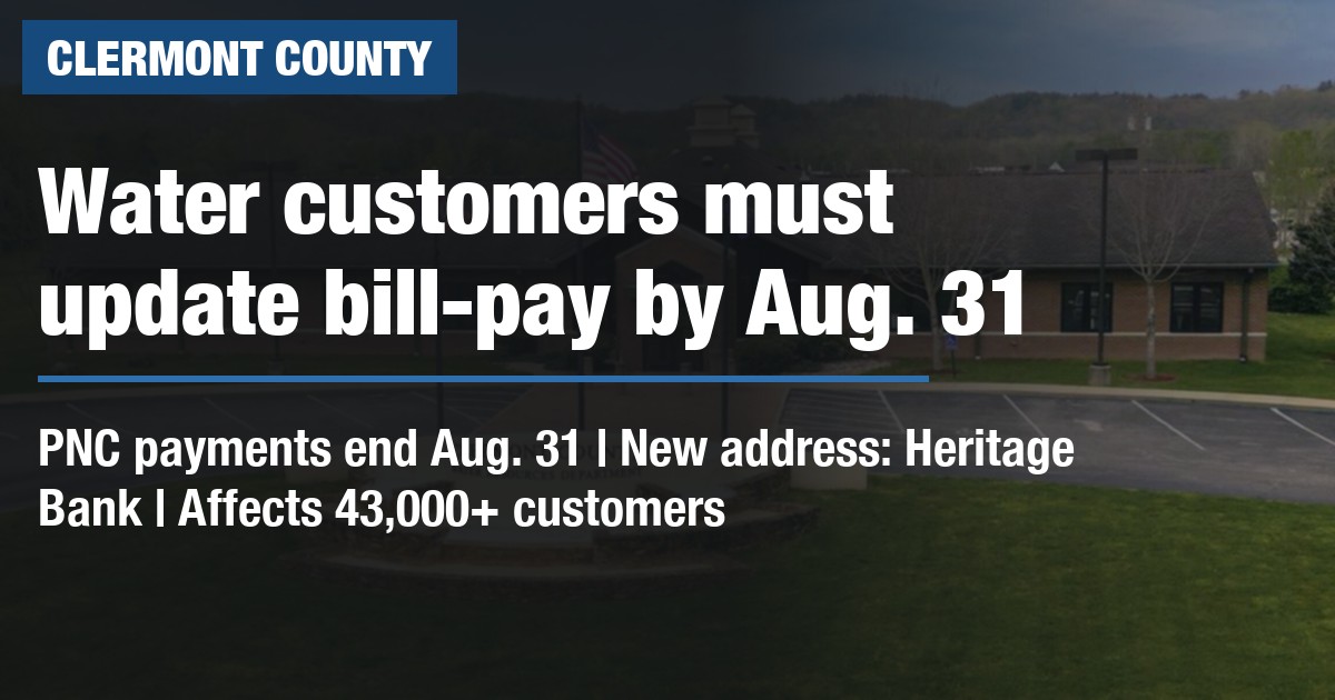 Water customers must update bill-pay by Aug. 31