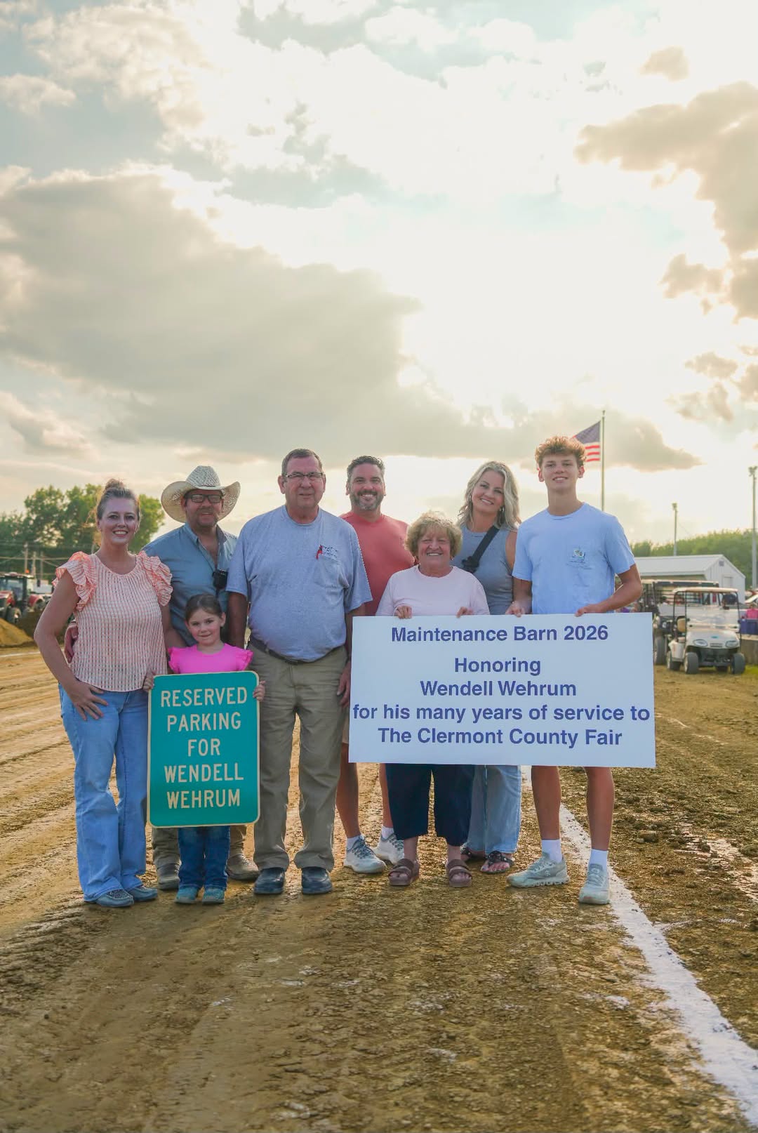 Wehrum family honors Wendell Wehrum with maintenance barn sign