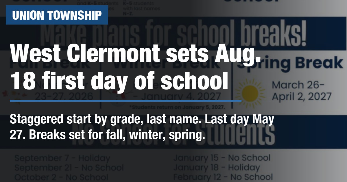 West Clermont sets Aug. 18 first day of school