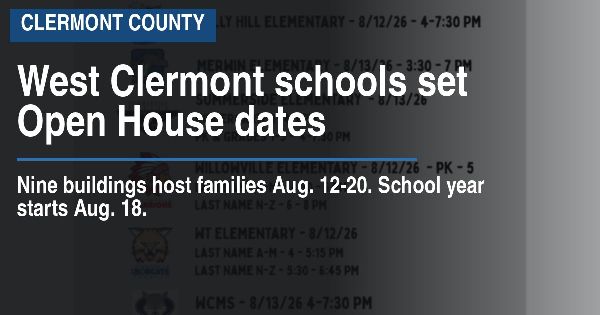 West Clermont schools set Open House dates