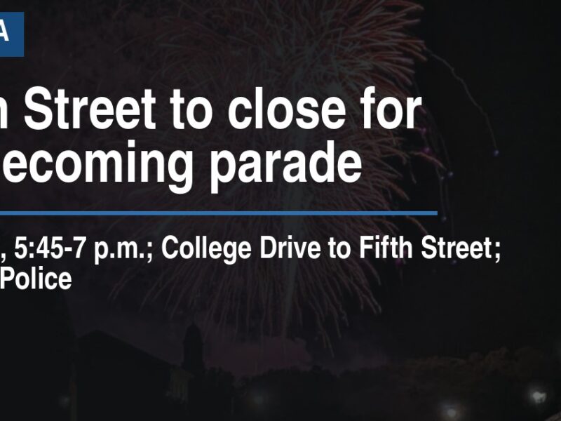 Main Street to close for homecoming parade