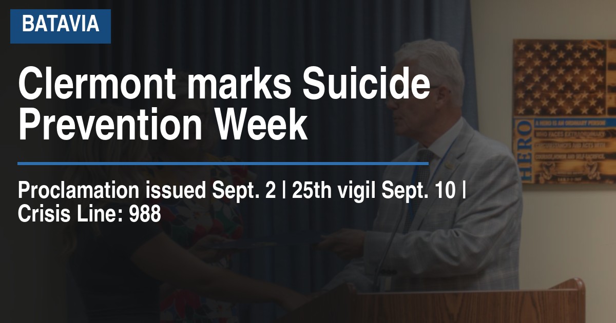 Clermont marks Suicide Prevention Week
