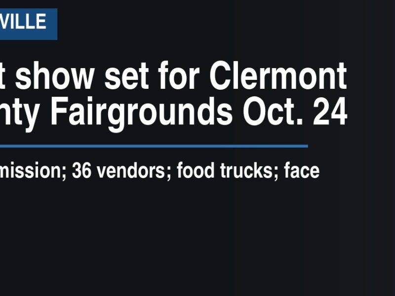 Craft show set for Clermont County Fairgrounds Oct. 24