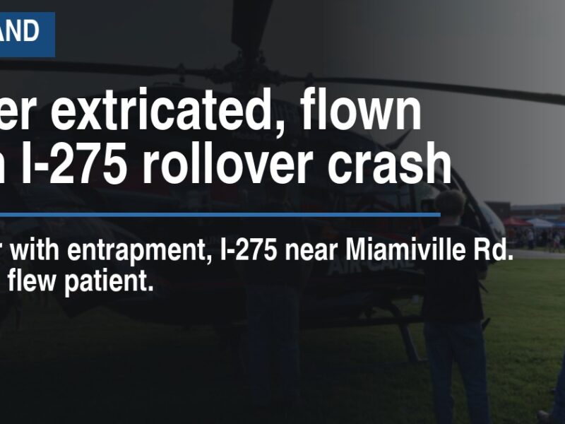 Driver extricated, flown from I-275 rollover crash