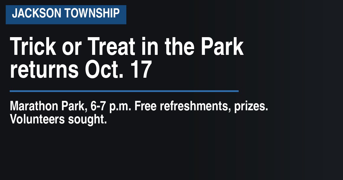Trick or Treat in the Park returns Oct. 17