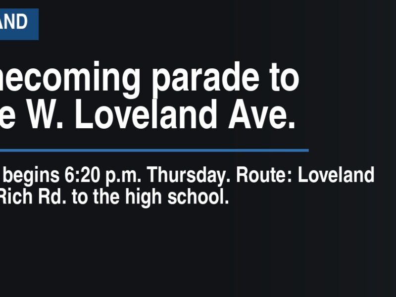 Homecoming parade to close W. Loveland Ave.