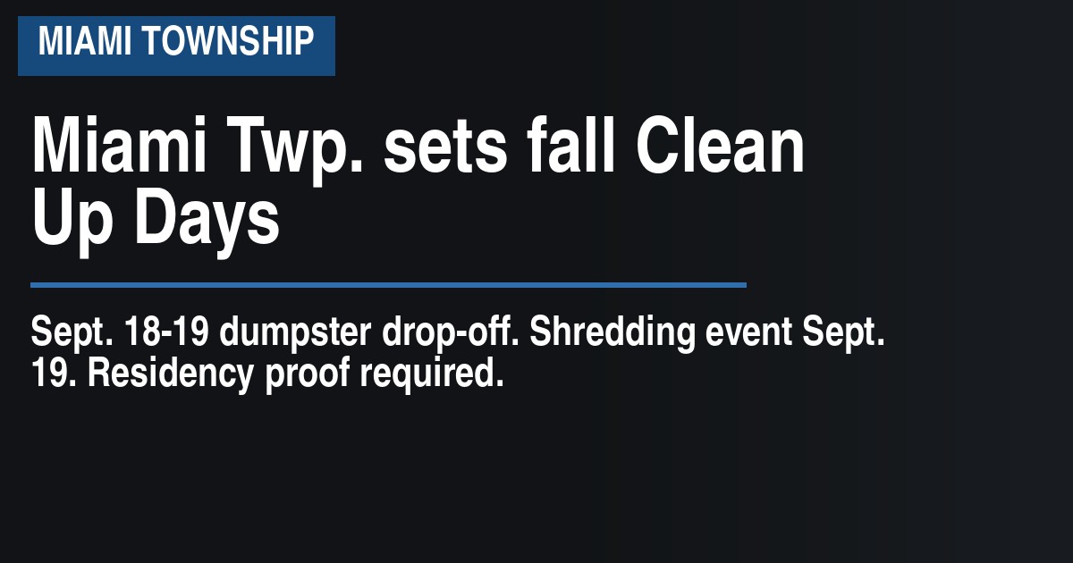 Miami Township sets fall Clean Up Days