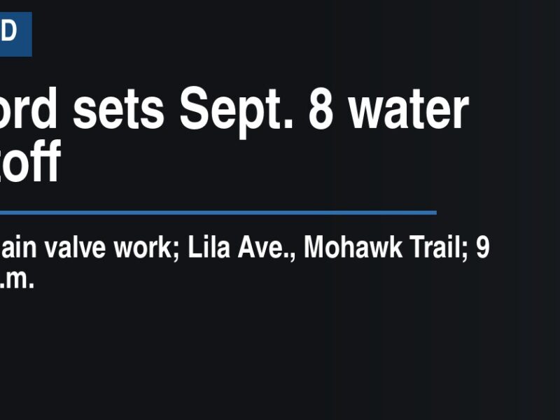 Milford sets Sept. 8 water shutoff