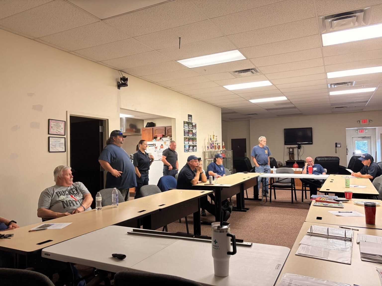Firefighters attend classroom session on combine and harvester fires