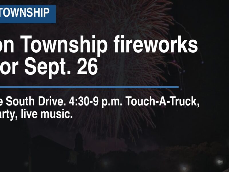 Union Township fireworks set for Sept. 26