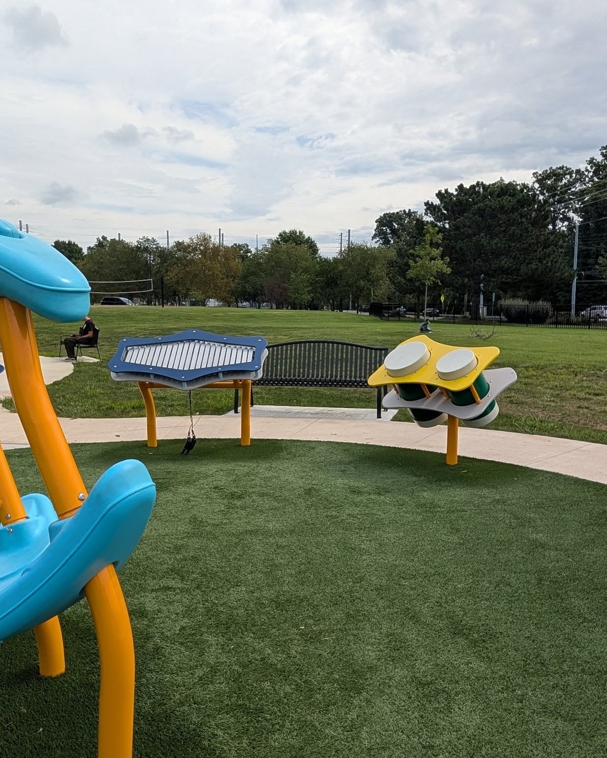 New bench seating at the Veterans Memorial Park playground in Union Township