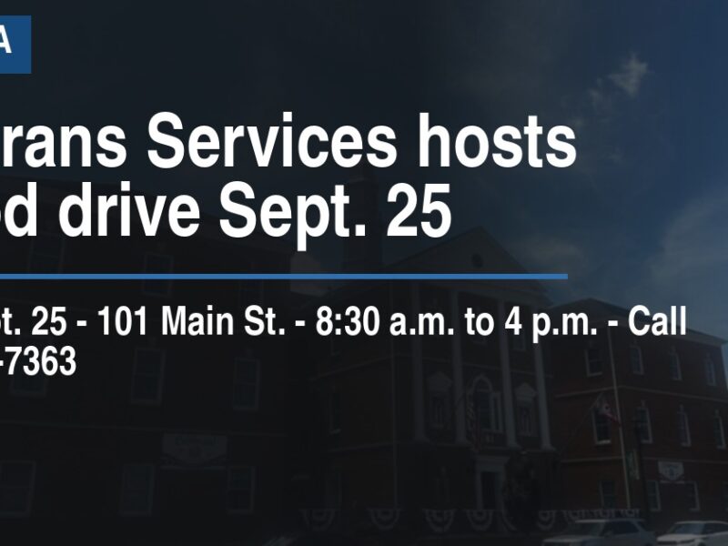 Veterans Services hosts blood drive Sept. 25