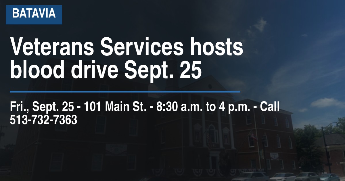Veterans Services hosts blood drive Sept. 25