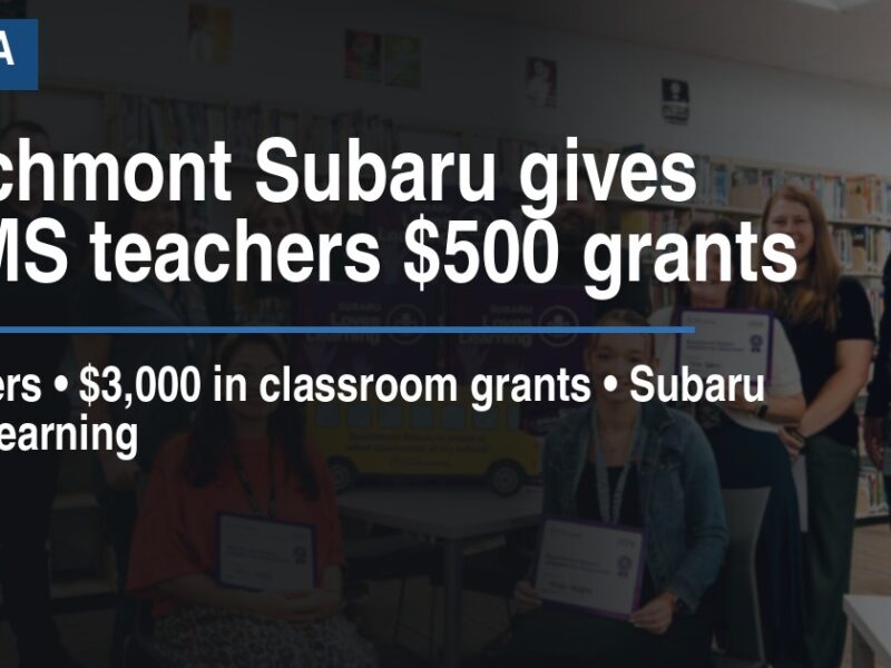 Beechmont Subaru gives WCMS teachers $500 grants