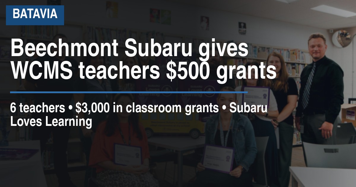 Beechmont Subaru gives WCMS teachers $500 grants