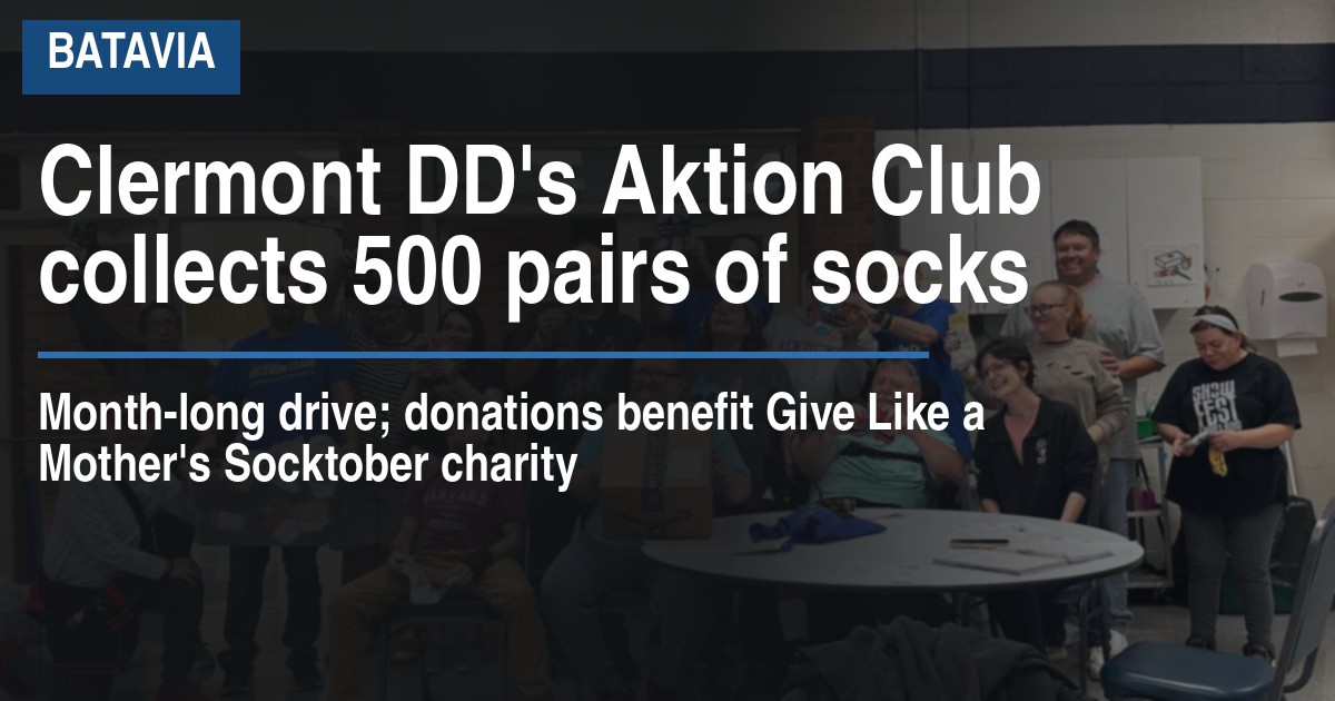 Clermont DD's Aktion Club collects 500 pairs of socks