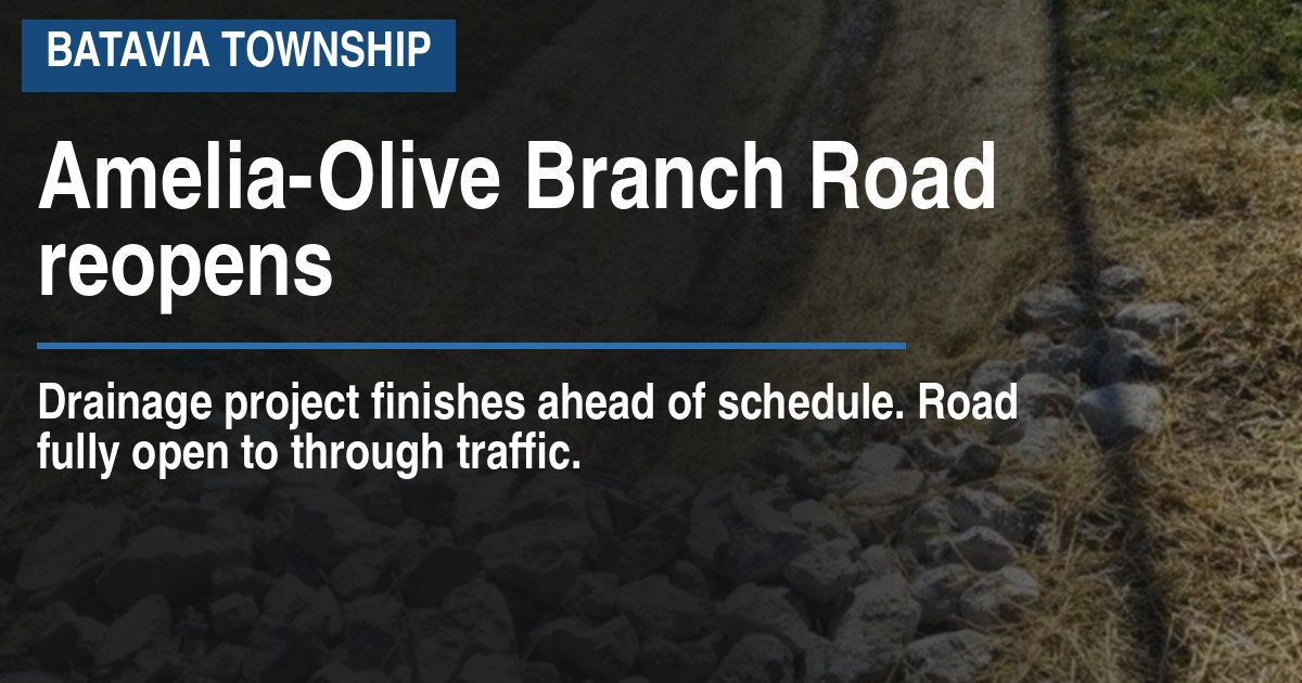 Amelia-Olive Branch Road reopens