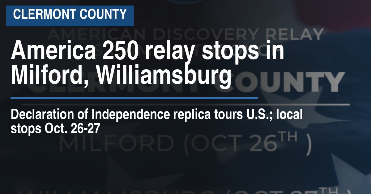 America 250 relay stops in Milford, Williamsburg
