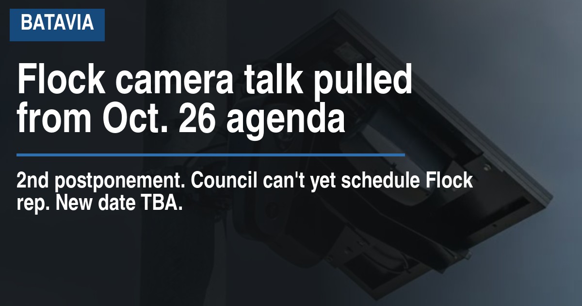 Flock camera talk pulled from Oct. 26 agenda
