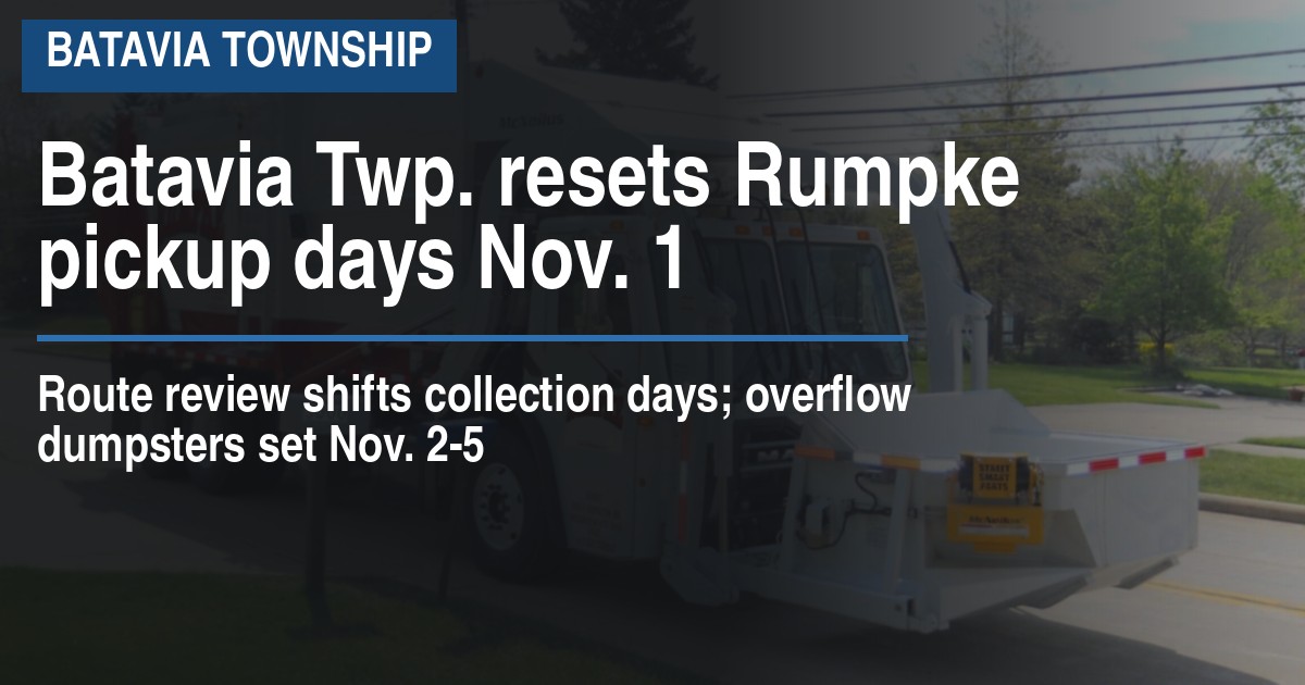 Batavia Twp. resets Rumpke pickup days Nov. 1