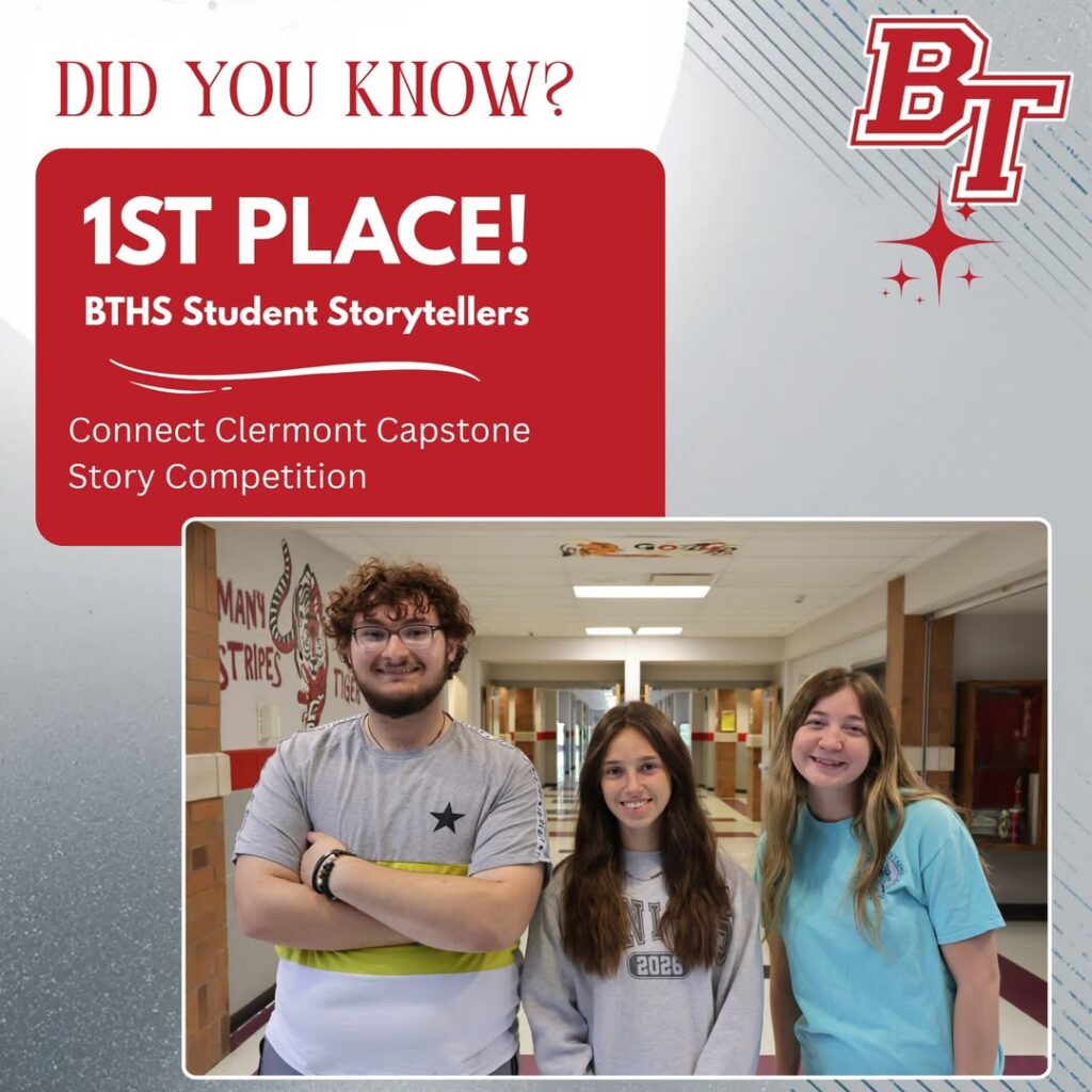 Allison Taylor, Sarah Awe and Mason Warren of Bethel-Tate High School