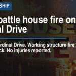 Crews battle house fire on Cardinal Drive