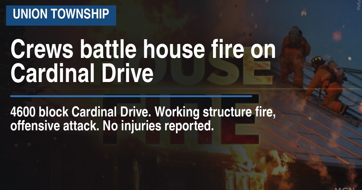 Crews battle house fire on Cardinal Drive