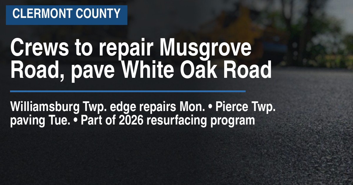 Crews to repair Musgrove Road, pave White Oak Road