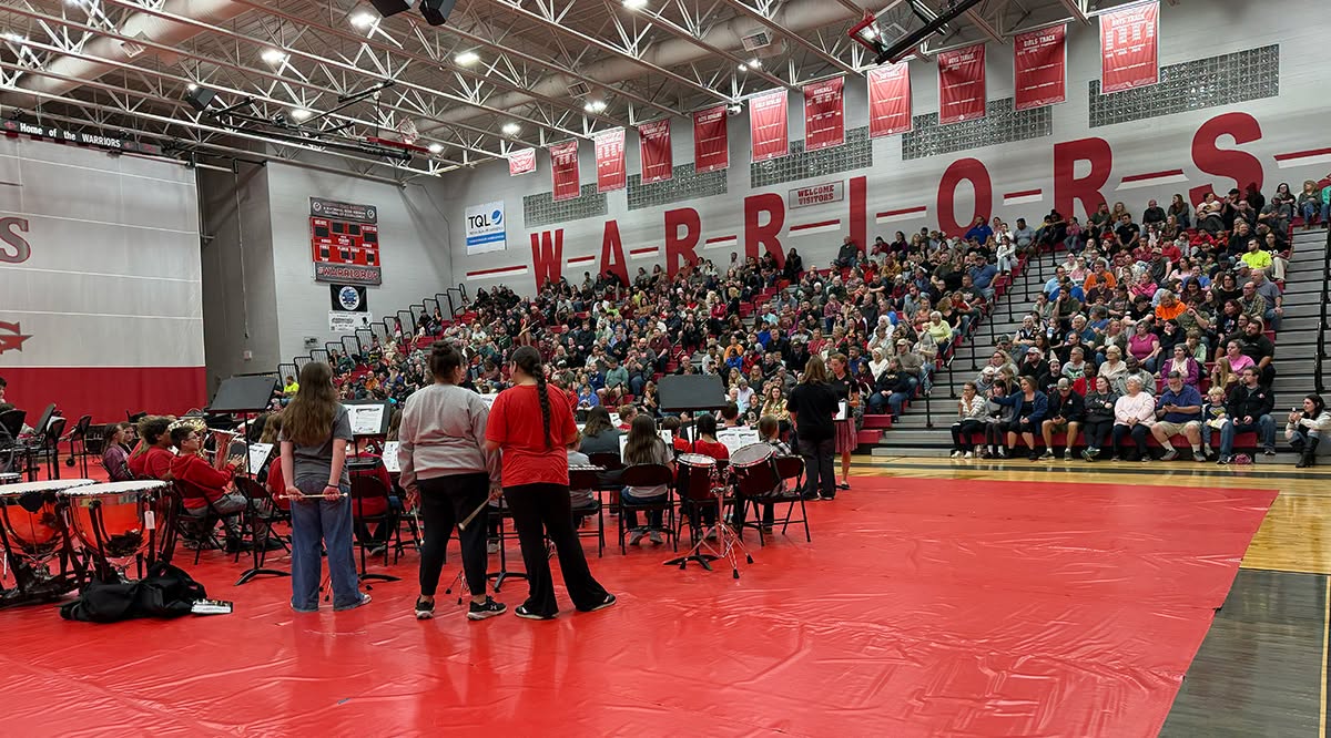 Goshen Warrior Marching Band performs its indoor season finale concert