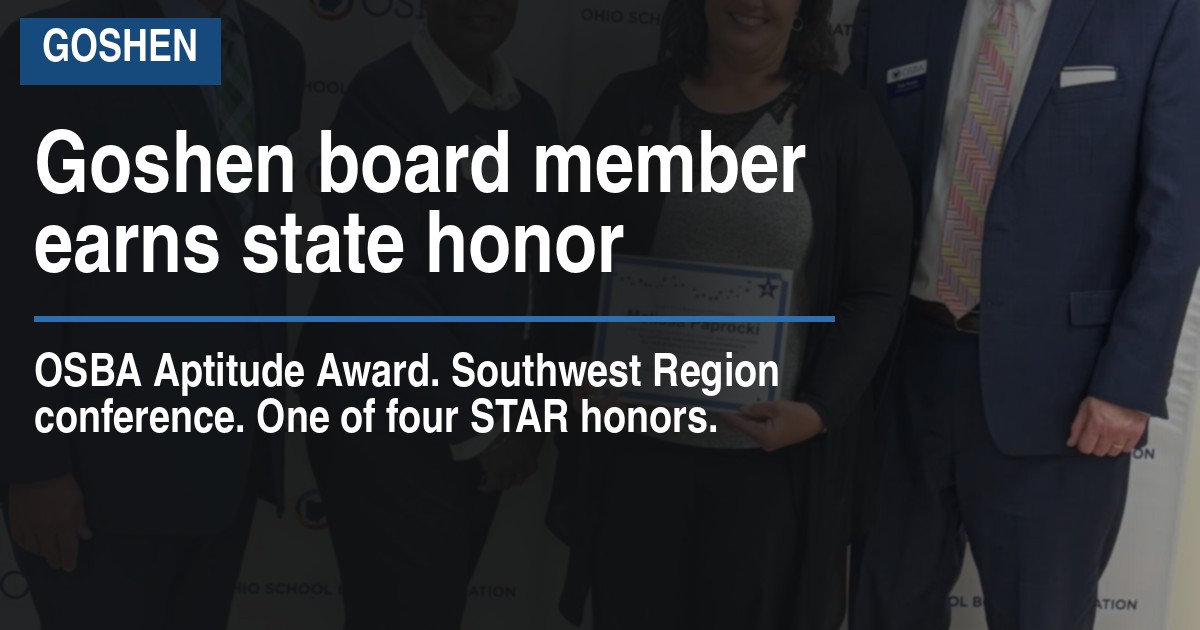 Goshen board member earns state honor