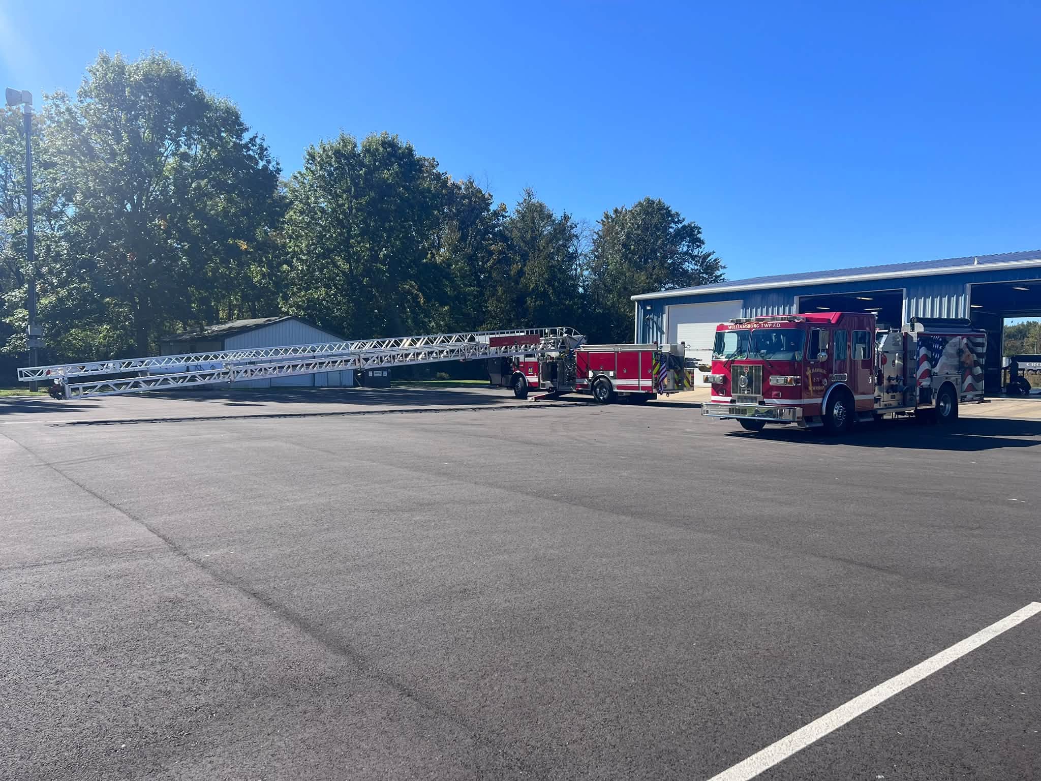 Aerial ladder extended during annual testing in Williamsburg Township