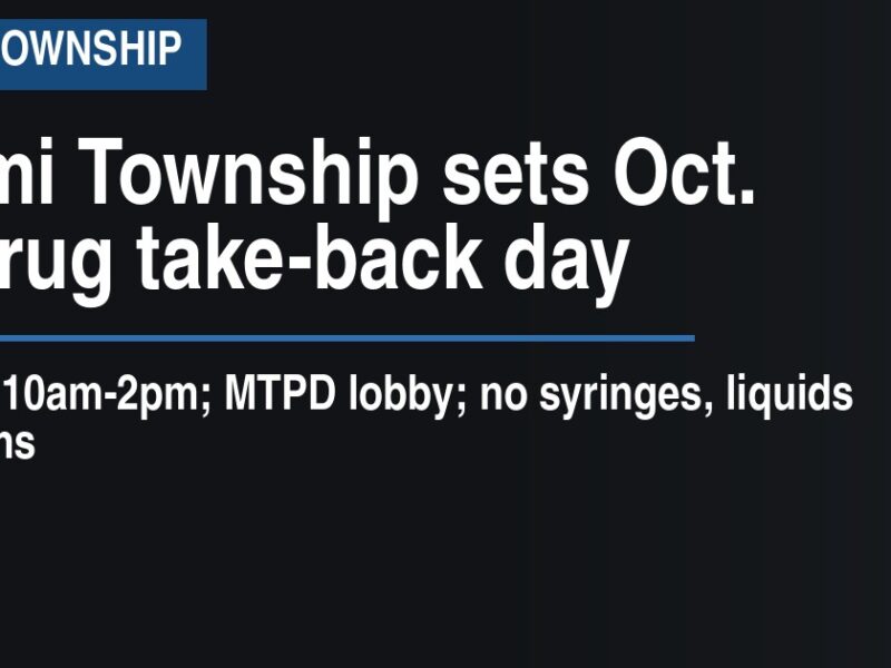 Miami Township sets Oct. 24 drug take-back day