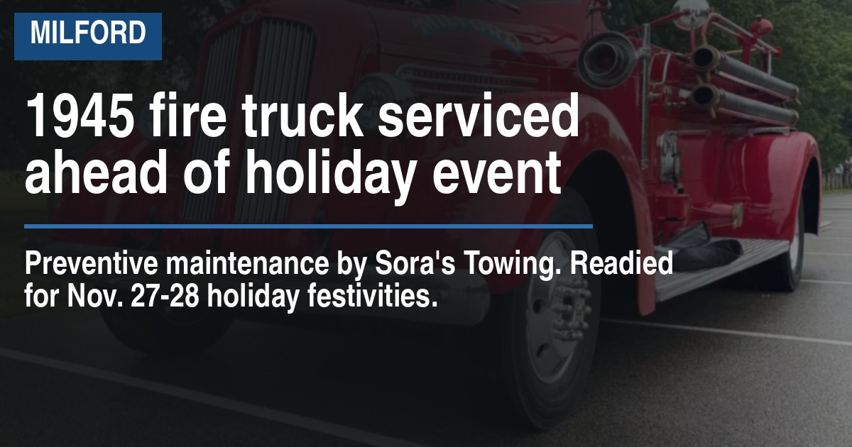 1945 fire truck serviced ahead of holiday event
