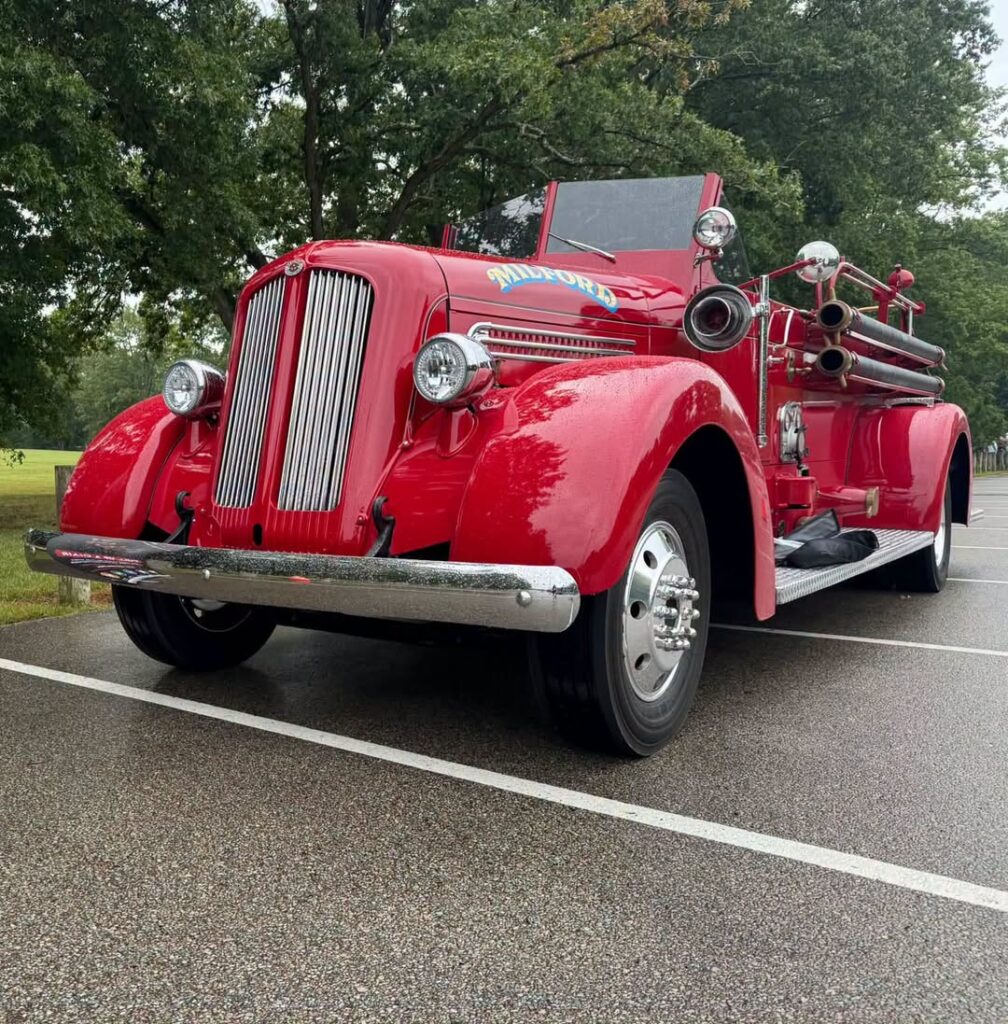 Milford's 1945 Seagrave fire truck after preventative maintenance